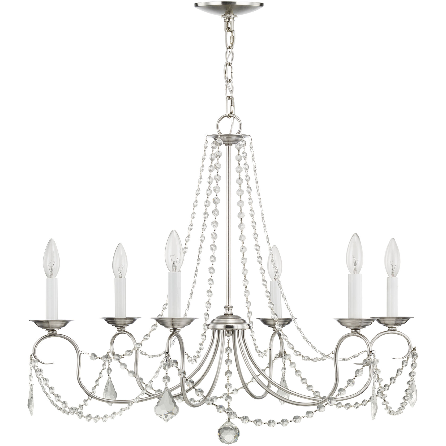 Pennington 6 Light 28 inch Brushed Nickel Chandelier Ceiling Light