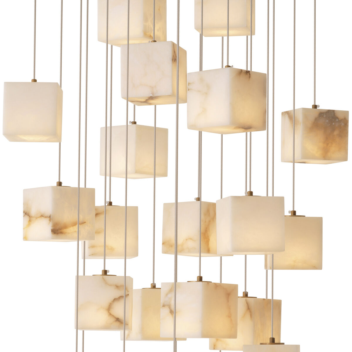 Duboce 25 Light Antique Brass with Alabaster Chandelier Ceiling Light