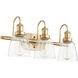 Fort Worth 3 Light 22.5 inch Aged Brass Vanity Light Wall Light