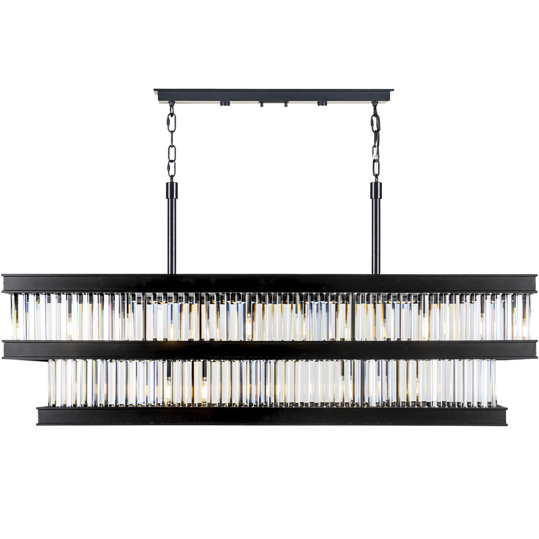 Double Take 6 Light 44 inch Heritage Black Linear Pendant Ceiling Light