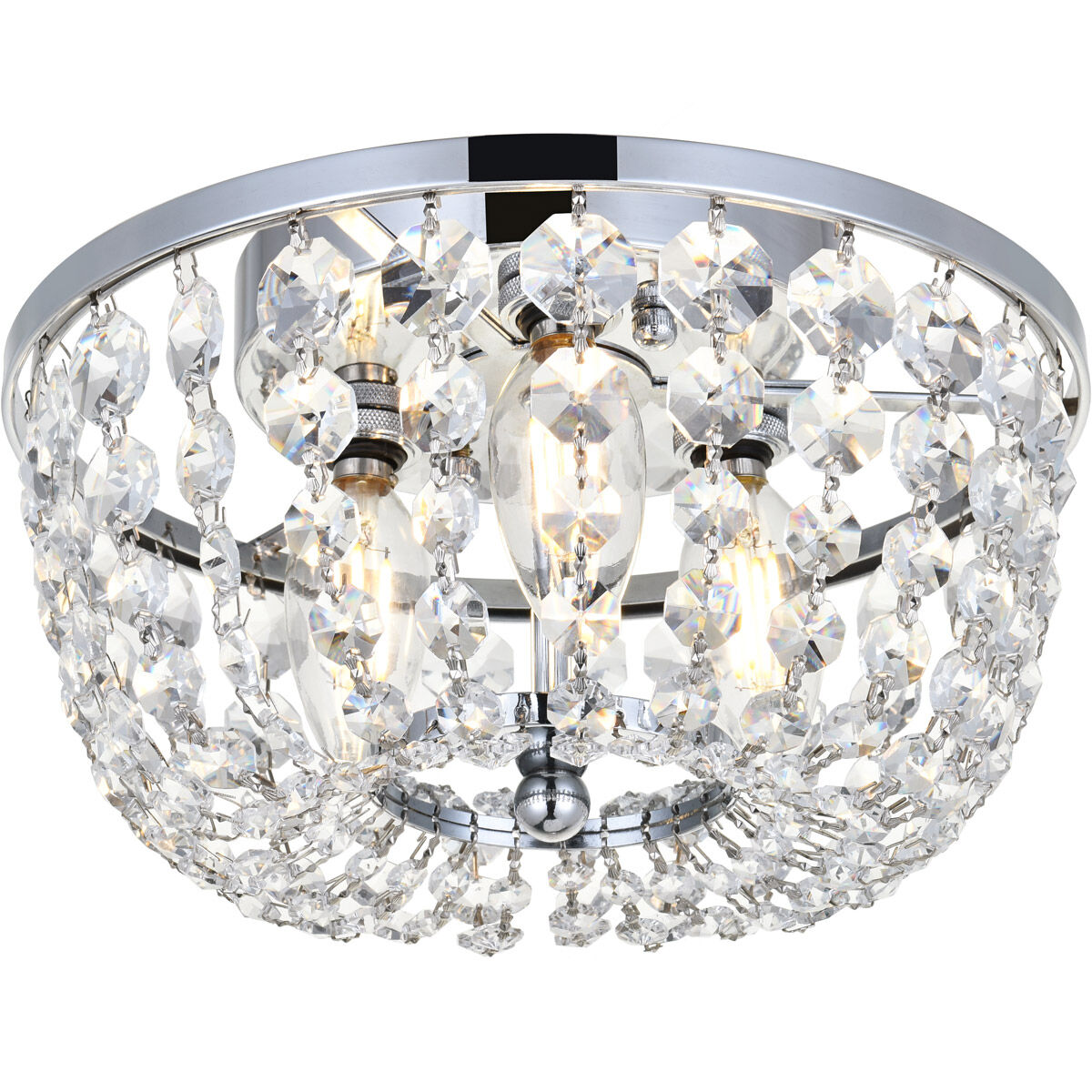 Cora 3 Light 10 inch Chrome Flush Mount Ceiling Light