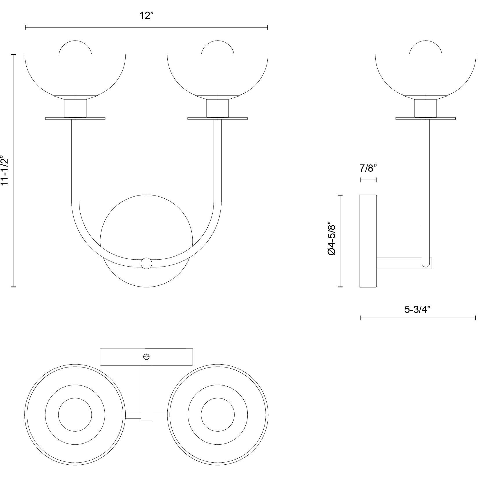 Alora Mood Sylvia Wall/Vanity Light Wall Light in Matte Black