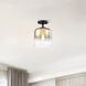 Gatsby 1 Light 8.5 inch Matte Black Semi Flush Mount Ceiling Light