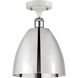 Ballston Dome LED 9 inch White and Polished Chrome Semi-Flush Mount Ceiling Light