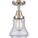 Franklin Restoration Bellmont LED 6 inch Brushed Satin Nickel Flush Mount Ceiling Light in Seedy Glass