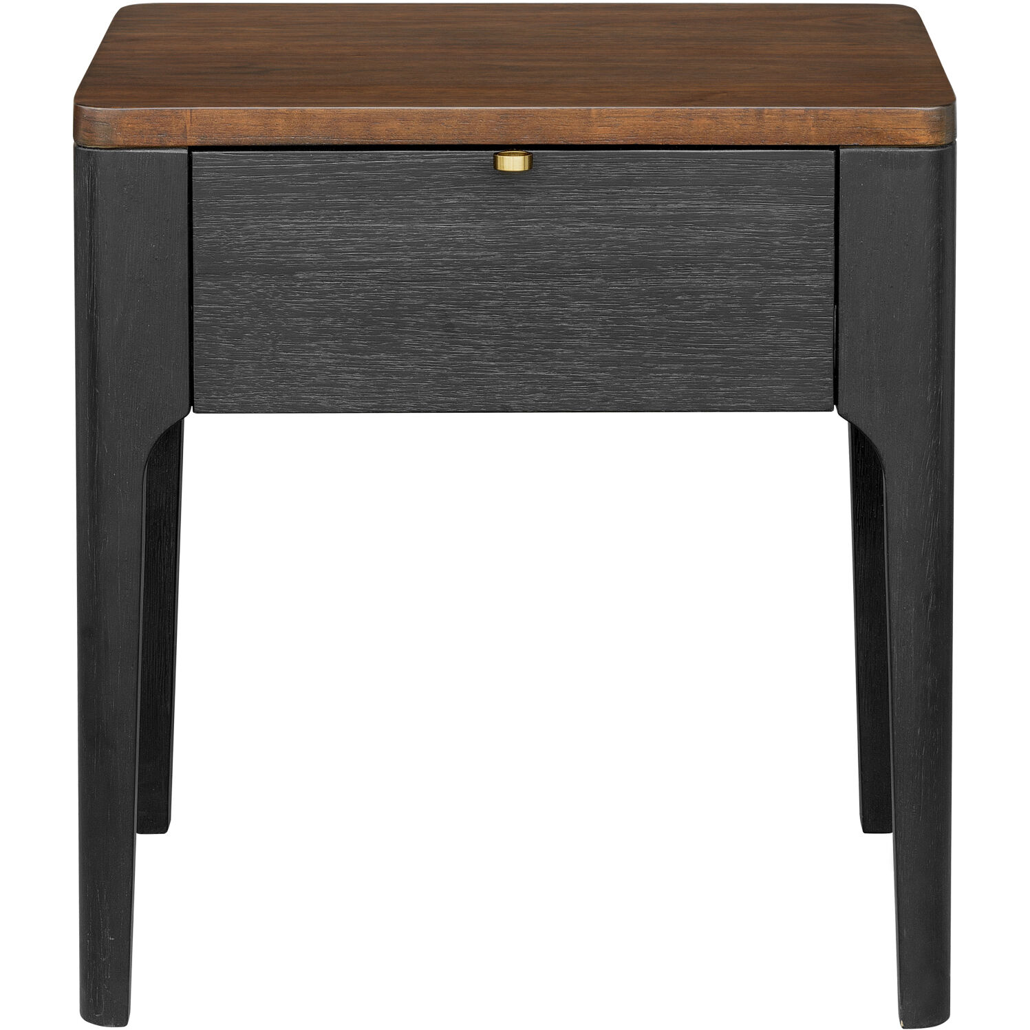 Anello 24 X 22 inch Top: Brown; Base: Black/Metallic - Brass End Table