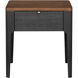 Anello 24 X 22 inch Top: Brown; Base: Black/Metallic - Brass End Table