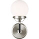 Ian K. Fowler Cafe Wall Bath Fixture Wall Light in Brushed Nickel