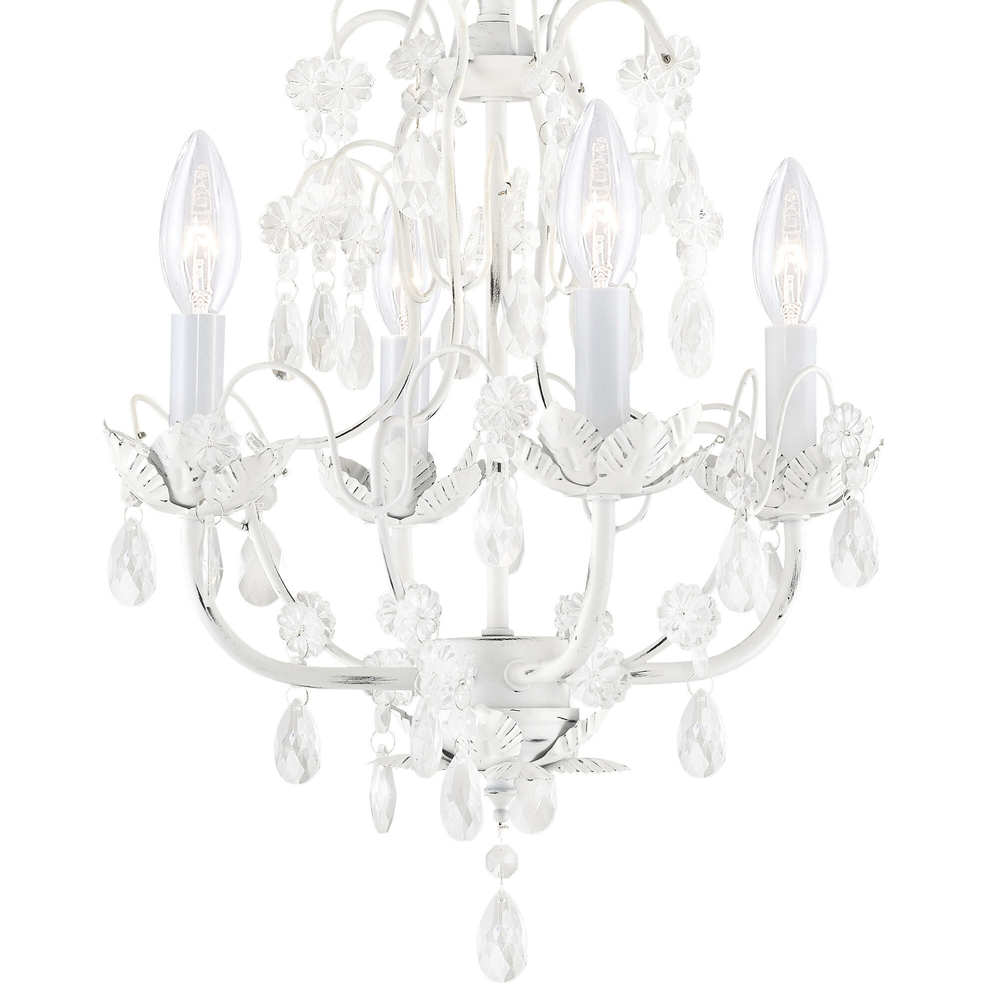 Athena 4 Light 14 inch Antique White Chandelier Ceiling Light