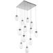 Meteo Incandescent 12 Light Novel Brass Chandelier Ceiling Light, Square Multi-Pendant