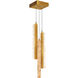 Stagger LED Brass Mini Pendant Ceiling Light