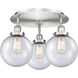 Canton 3 Light 19.75 inch Satin Nickel Flush Mount Ceiling Light in Seedy