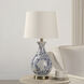 Isando 25.5 inch 100.00 watt White and Blue with Antique Brass Table Lamp Portable Light