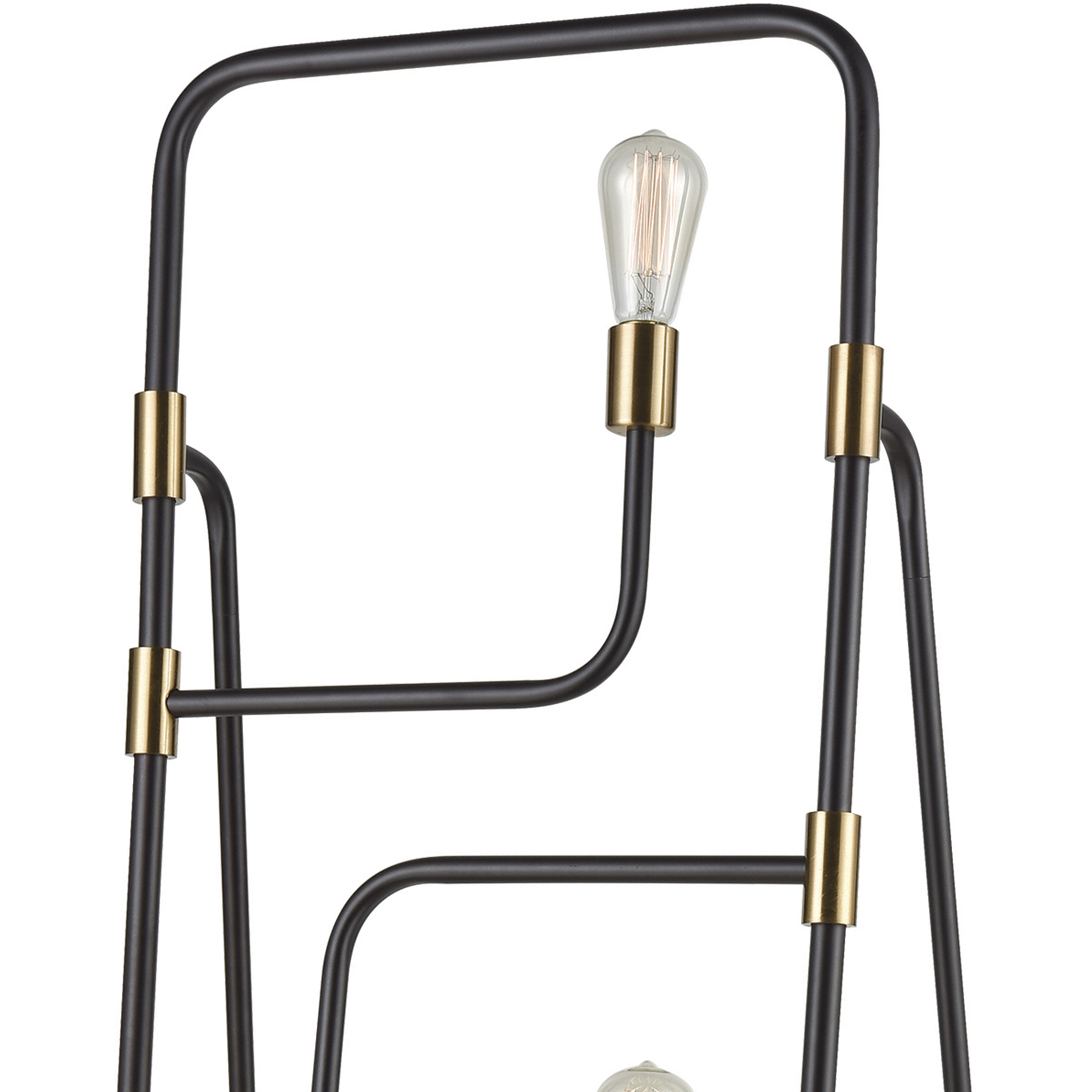 Think Tank 64 inch 4 watt Black with Aged Brass Floor Lamp Portable Light