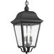 Kiawah 3 Light 10 inch Textured Black Outdoor Hanging Lantern, Design Series