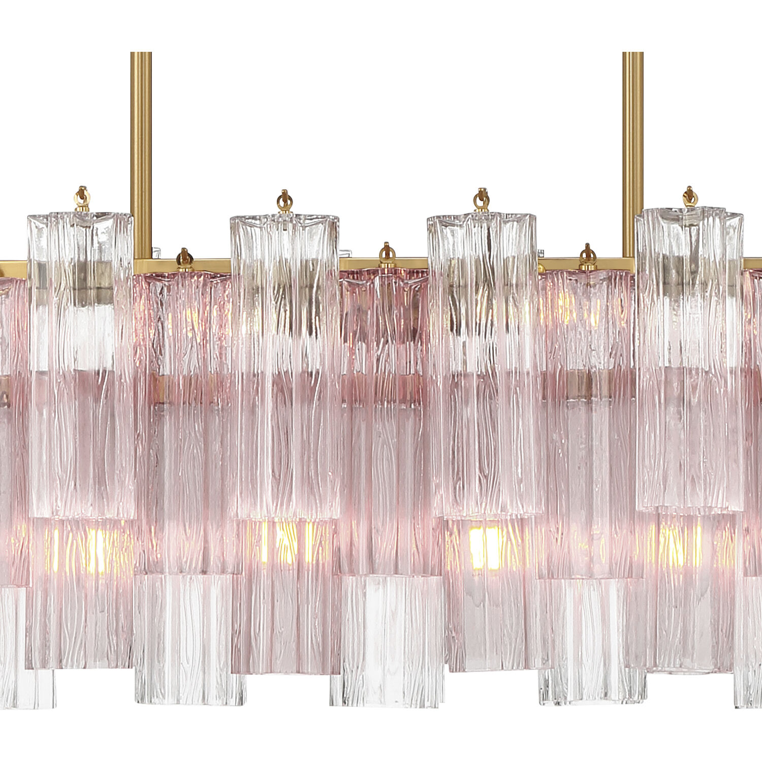 Addis 14 Light 51.75 inch Aged Brass Linear Chandelier Ceiling Light in Spring