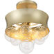 Verdi Square 3 Light 14 inch Soft Gold With Gold Leaf Convertible Pendant Ceiling Light