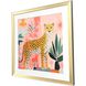 Pet Cheetah Orange and Green and Pink and Black Framed Art, Propac