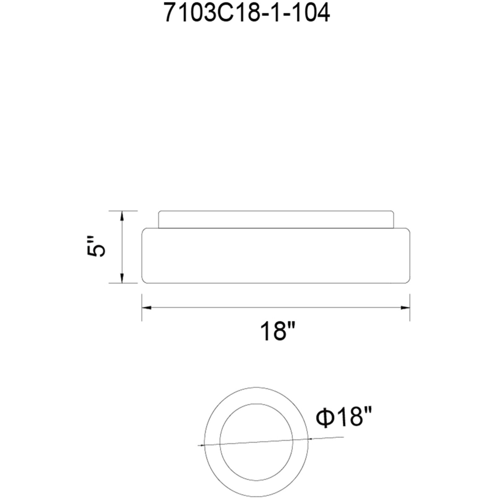 Arenal LED 18 inch White Drum Shade Flush Mount Ceiling Light