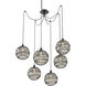 Terra 6 Light 18 inch Matte Black Swag Multi-Pendant Ceiling Light in Smoke Optic