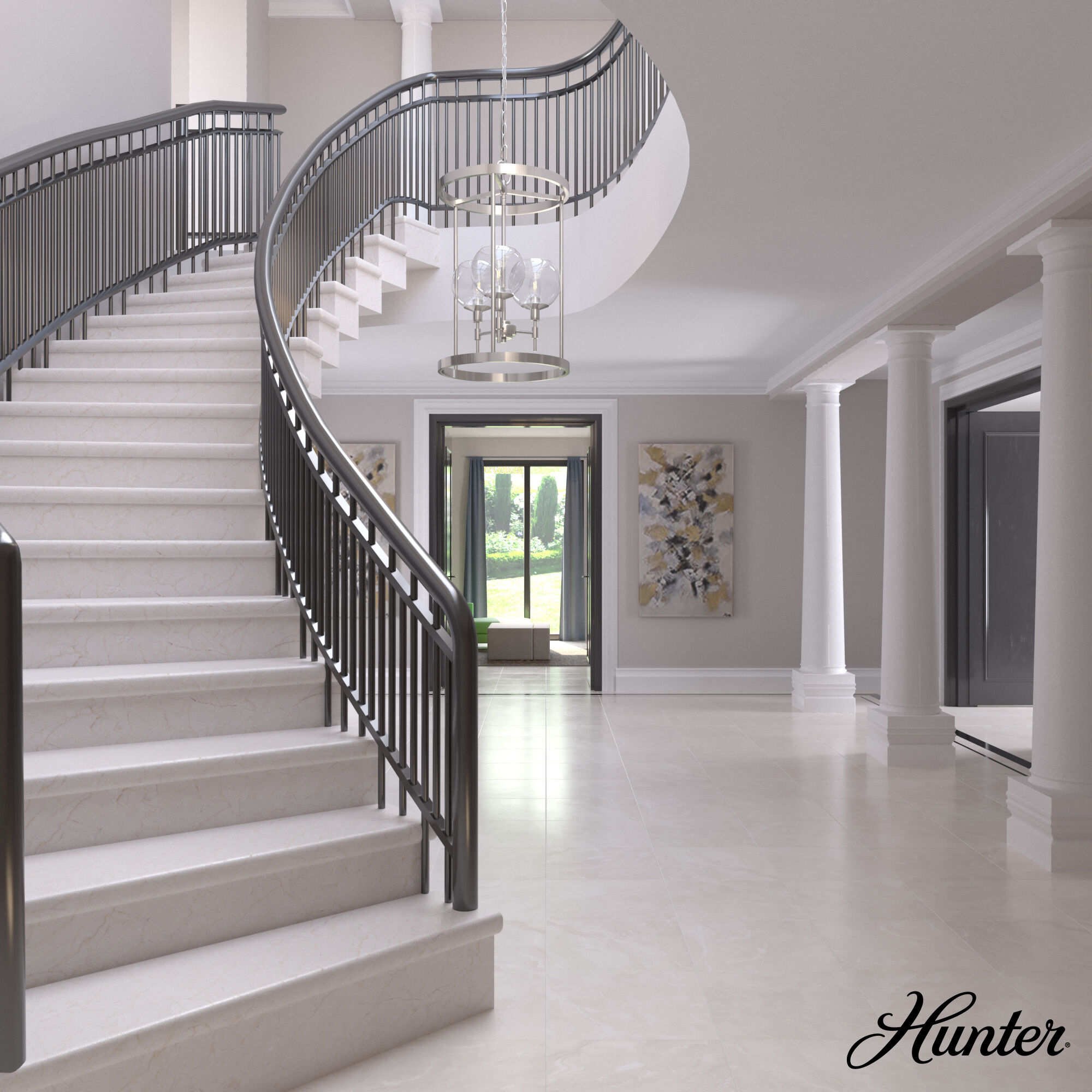 Xidane 3 Light 15 inch Brushed Nickel Foyer Pendant Ceiling Light