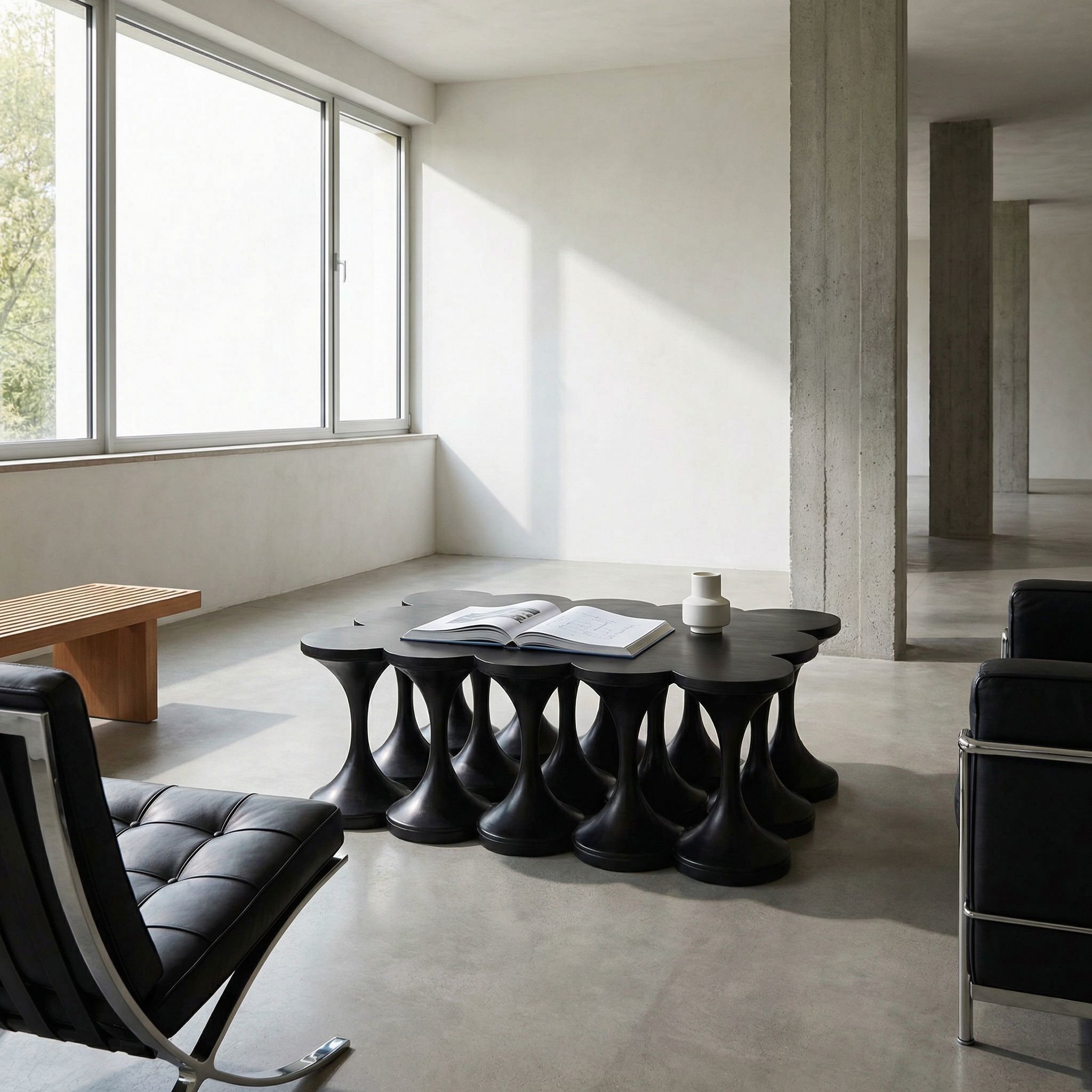 Jericho 61 X 30 inch Hand Rubbed Black Coffee Table