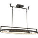 Tribeca LED 44 inch Smoked Iron And Soft Brass Island Light Ceiling Light