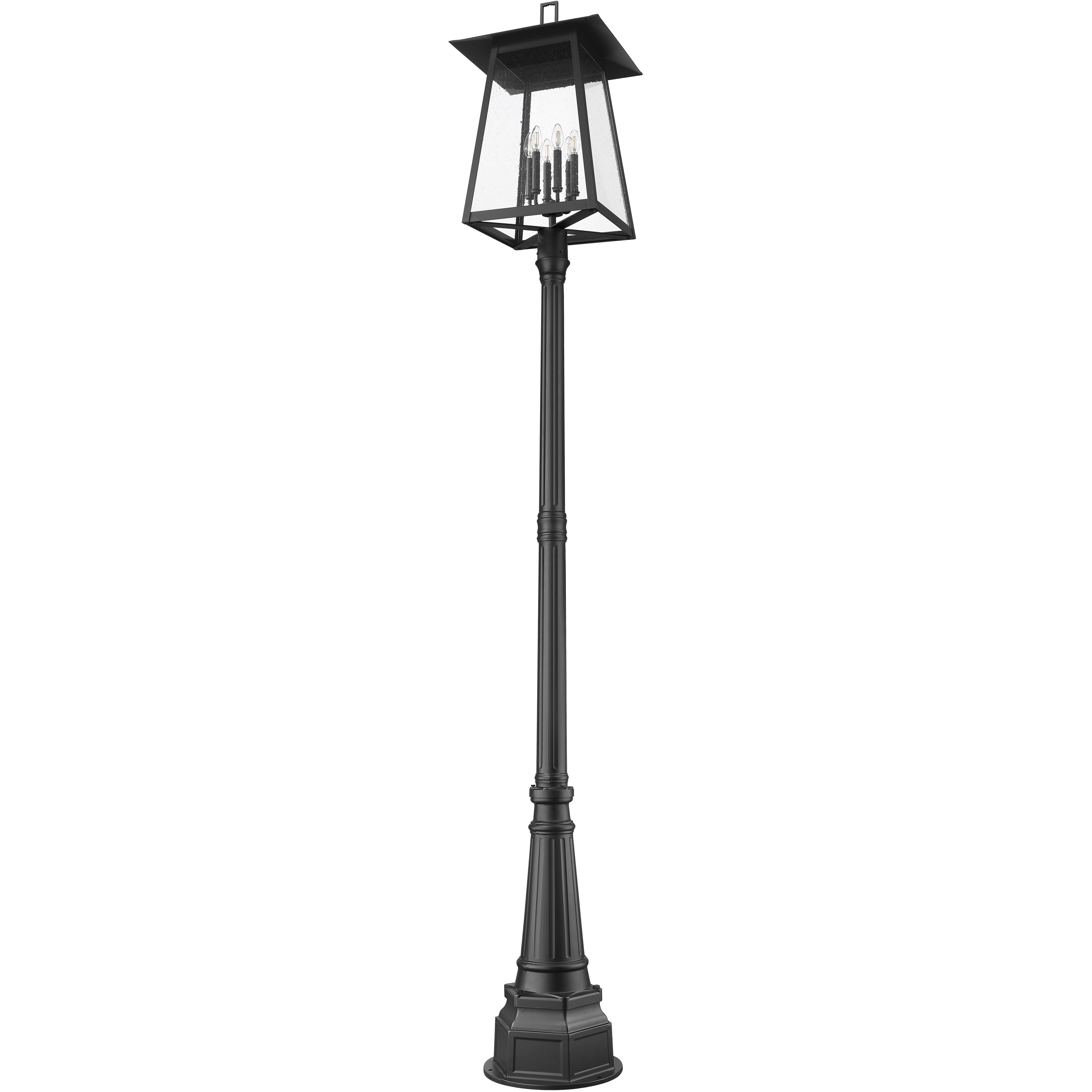 Rainer 6 Light 113.5 inch Black Outdoor Post Mounted Fixture in G9