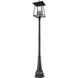 Rainer 6 Light 113.5 inch Black Outdoor Post Mounted Fixture in G9