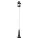 Raphael 3 Light 122 inch Sand Black Outdoor Post Mounted Fixture in Soft Sand Black