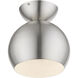 Stockton 1 Light 8 inch Brushed Nickel Semi-Flush Ceiling Light, Globe