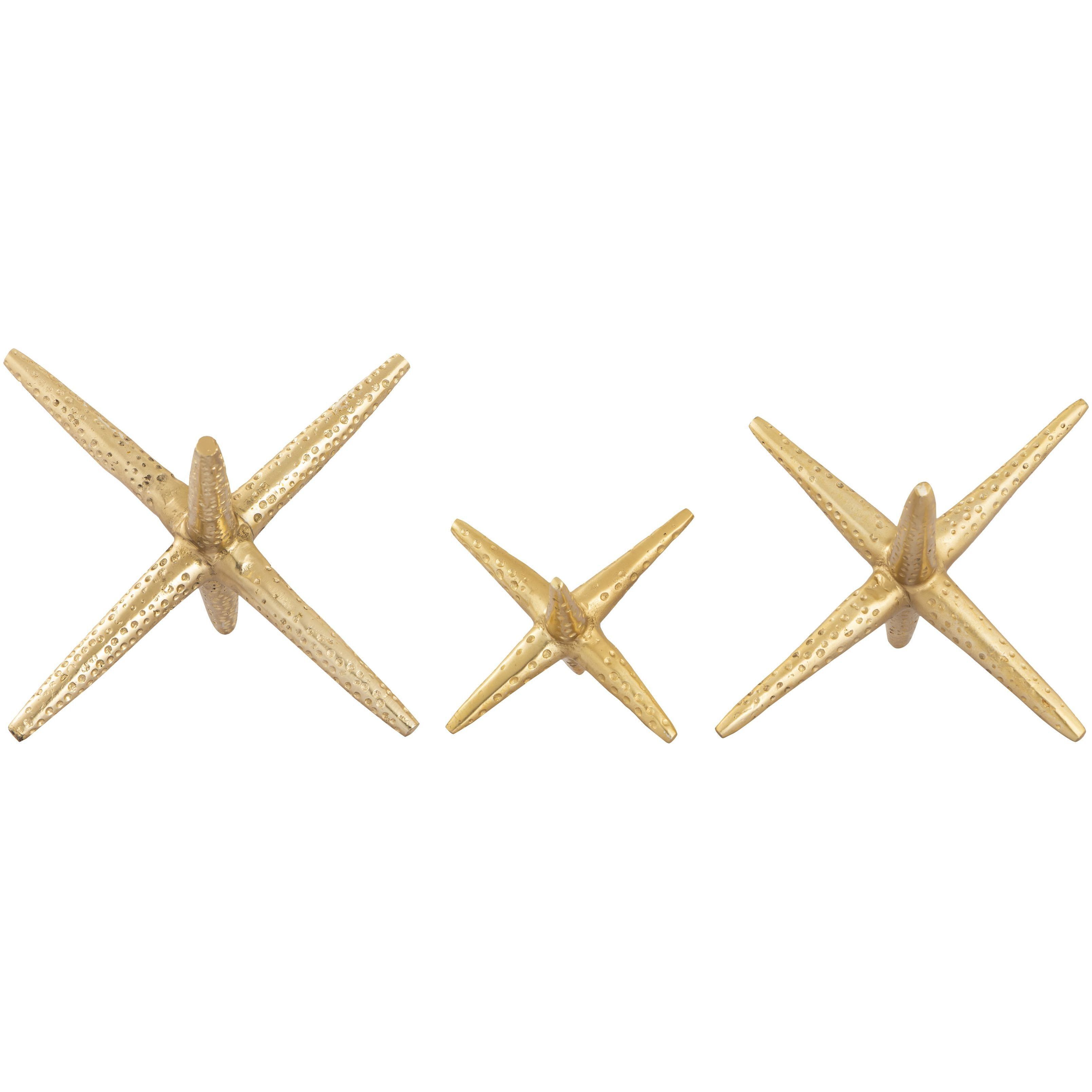 Star Jacks Polished Brass Decorative Object, Set of 3