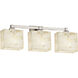 Alabaster Rocks 3 Light 23.5 inch Brushed Nickel Bath Bar Wall Light in Rectangle, Incandescent, Rectangle