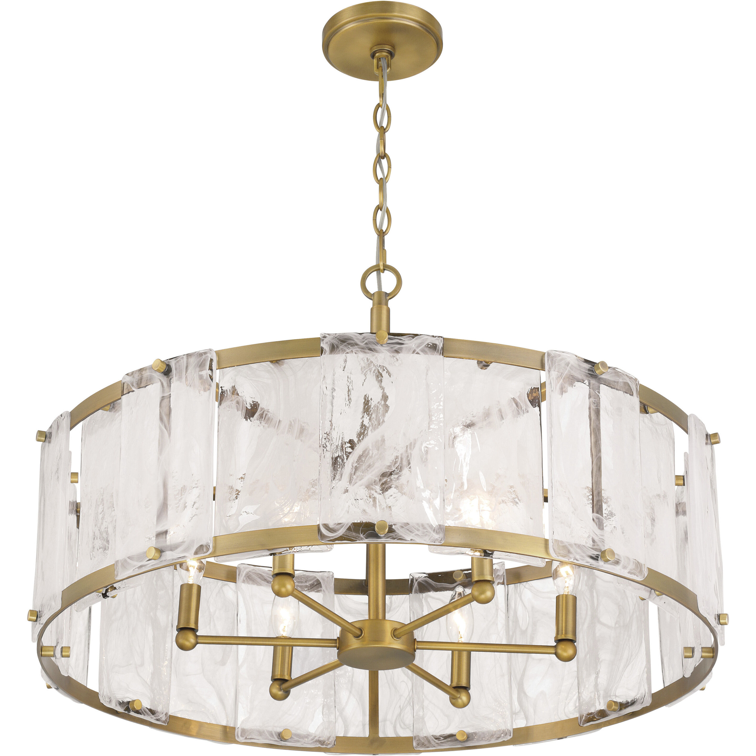 Veil 6 Light 28 inch Legacy Brass Pendant Ceiling Light