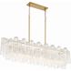 Addis 14 Light 51.75 inch Aged Brass Linear Chandelier Ceiling Light in Tronchi Glass Clear