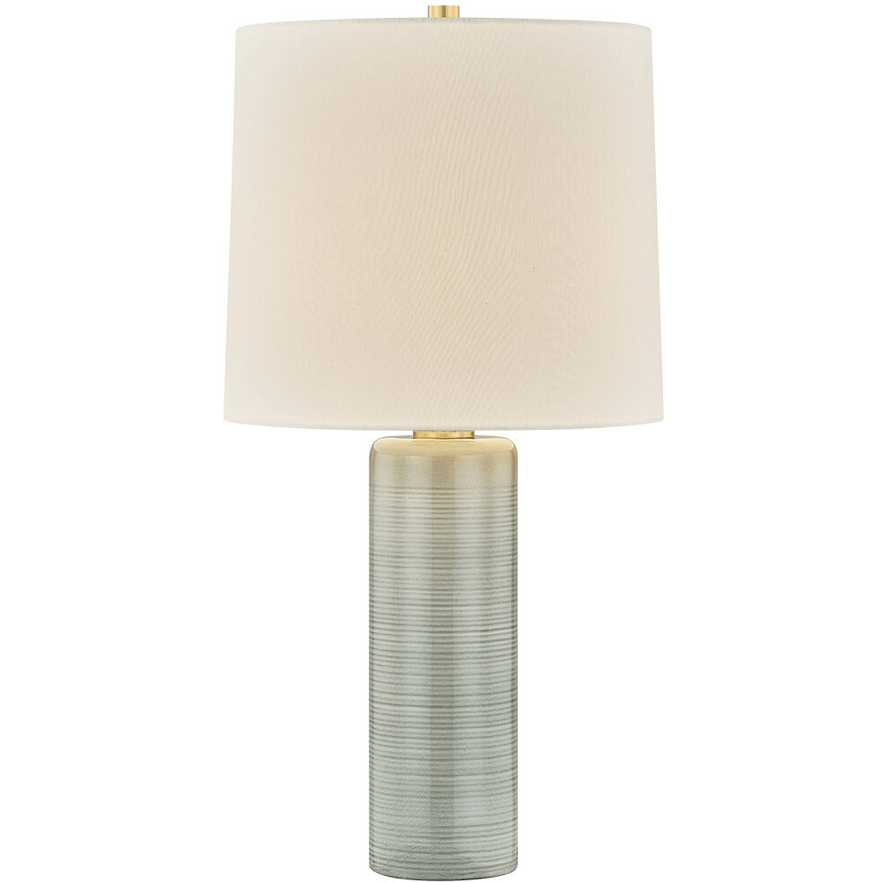 Tuva 24.5 inch 15 watt Aged Brass and Ceramic Silver Lake Table Lamp Portable Light