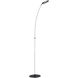 BRON 57 inch 8 watt Black and Stainless Steel Floor Lamp Portable Light