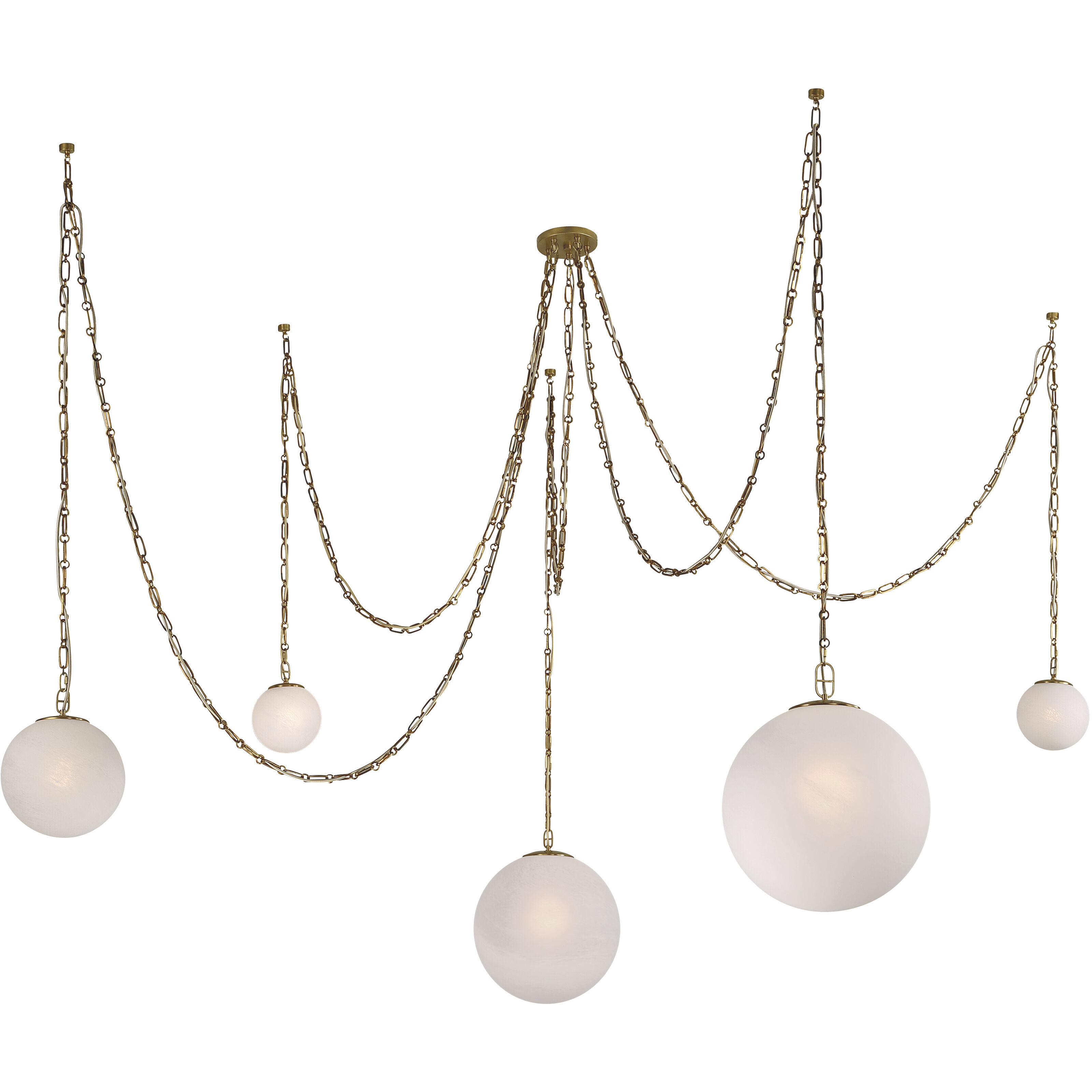 Marbelle 5 Light 84.5 inch Legacy Brass Pendant Ceiling Light