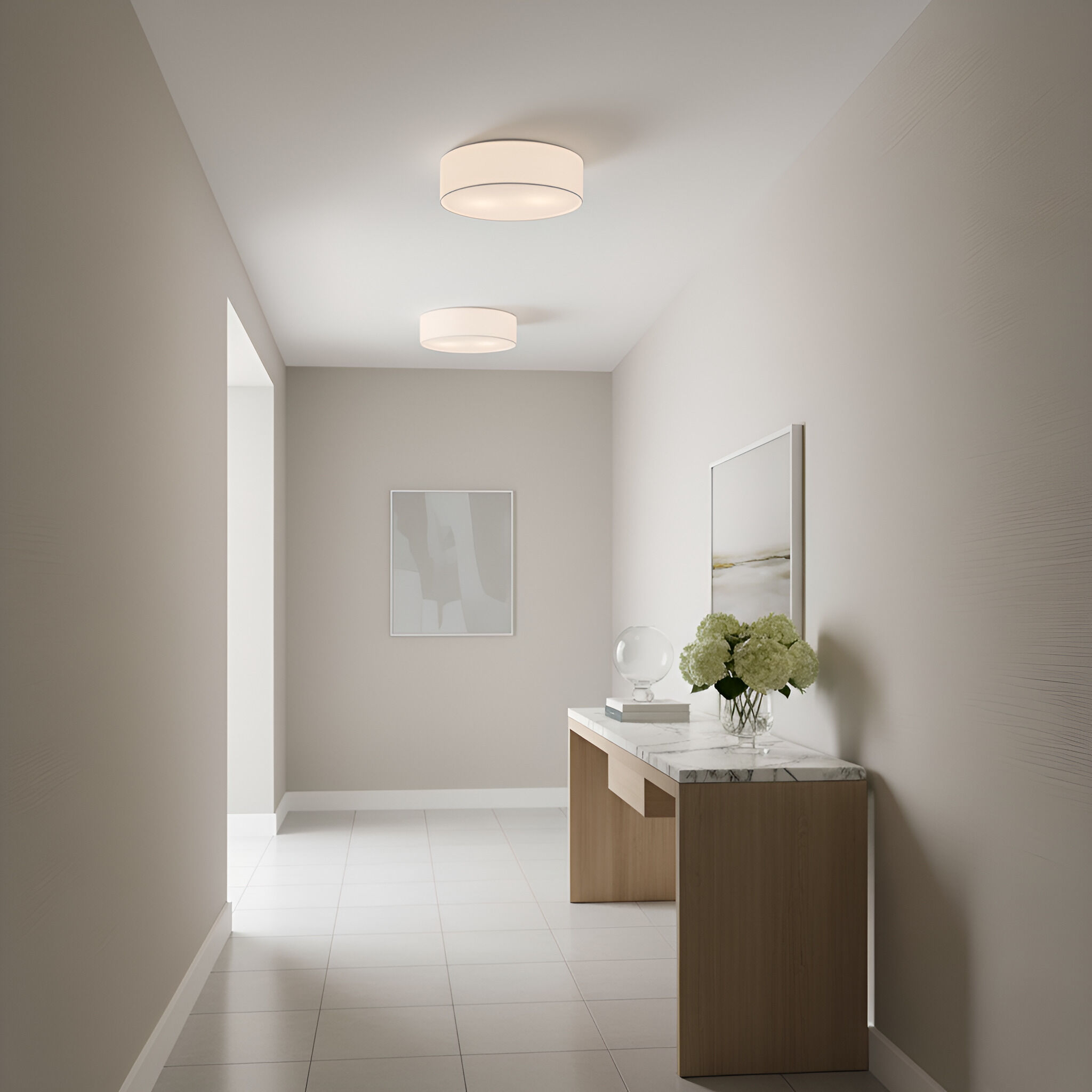 Larson 2 Light 13 inch Matte White Flush Mount Ceiling Light, Small