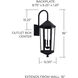 Ellsworth 3 Light 36 inch Black Outdoor Wall Lantern