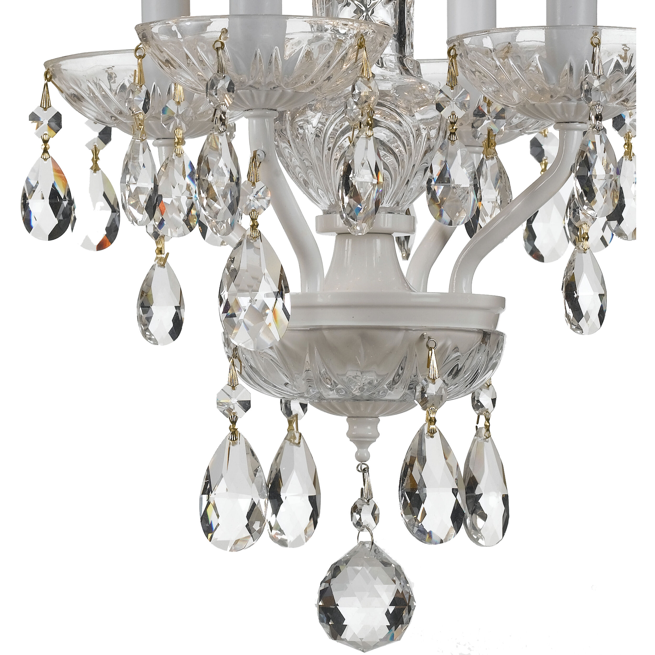 Welton 4 Light 11 inch Wet White Mini Chandelier Ceiling Light in Clear Swarovski Strass