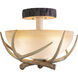 Lodge LED 16 inch Noachian Stone Semi-Flush Mount Ceiling Light