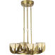 Colette LED 22.88 inch Vintage Brass/Alabaster Chandelier Ceiling Light