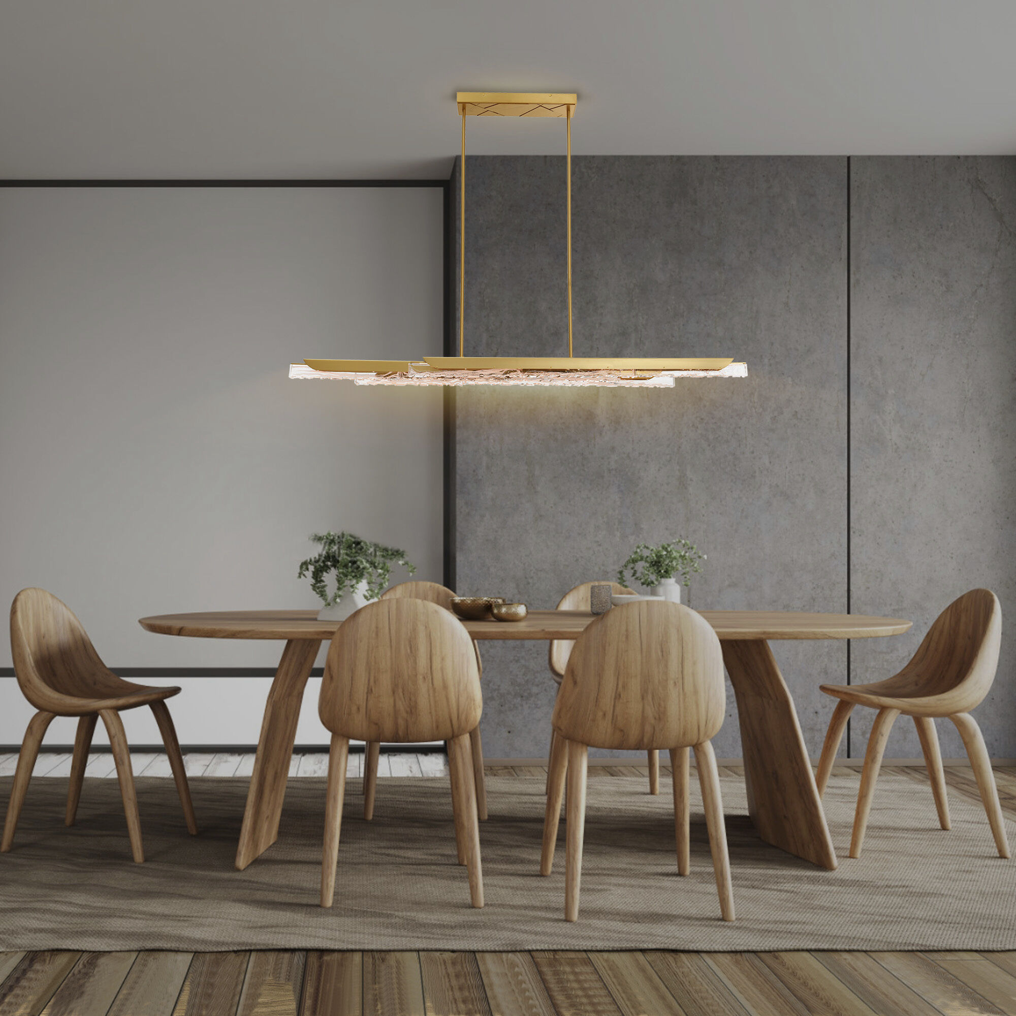 Valira LED 63 inch Brass Chandelier Ceiling Light