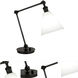 Alloy 10.25 inch 60 watt Deep Patina Bronze Table Lamp Portable Light in Cased White Glass