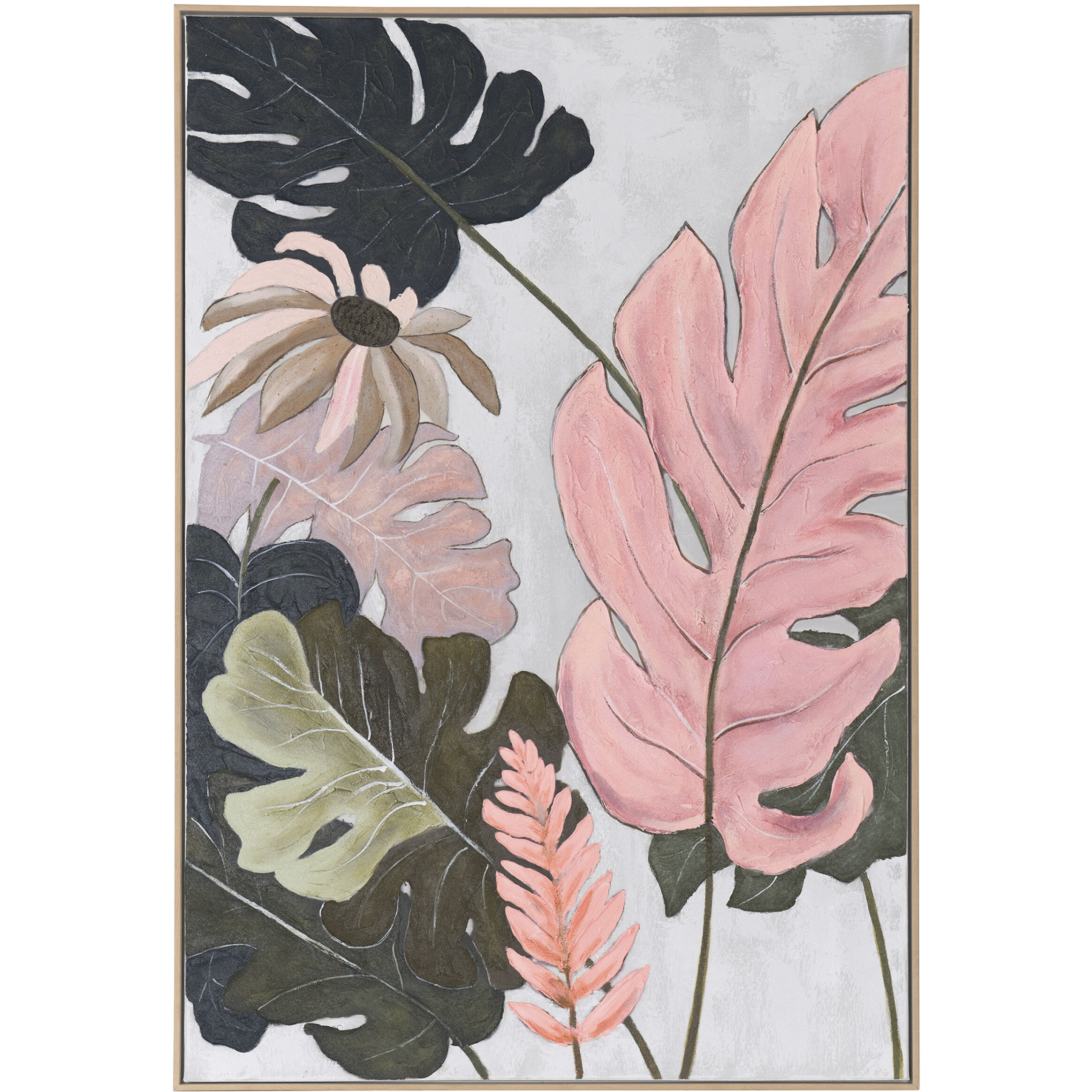 Stu Multi - White and Black and Green and Pink Wall Art