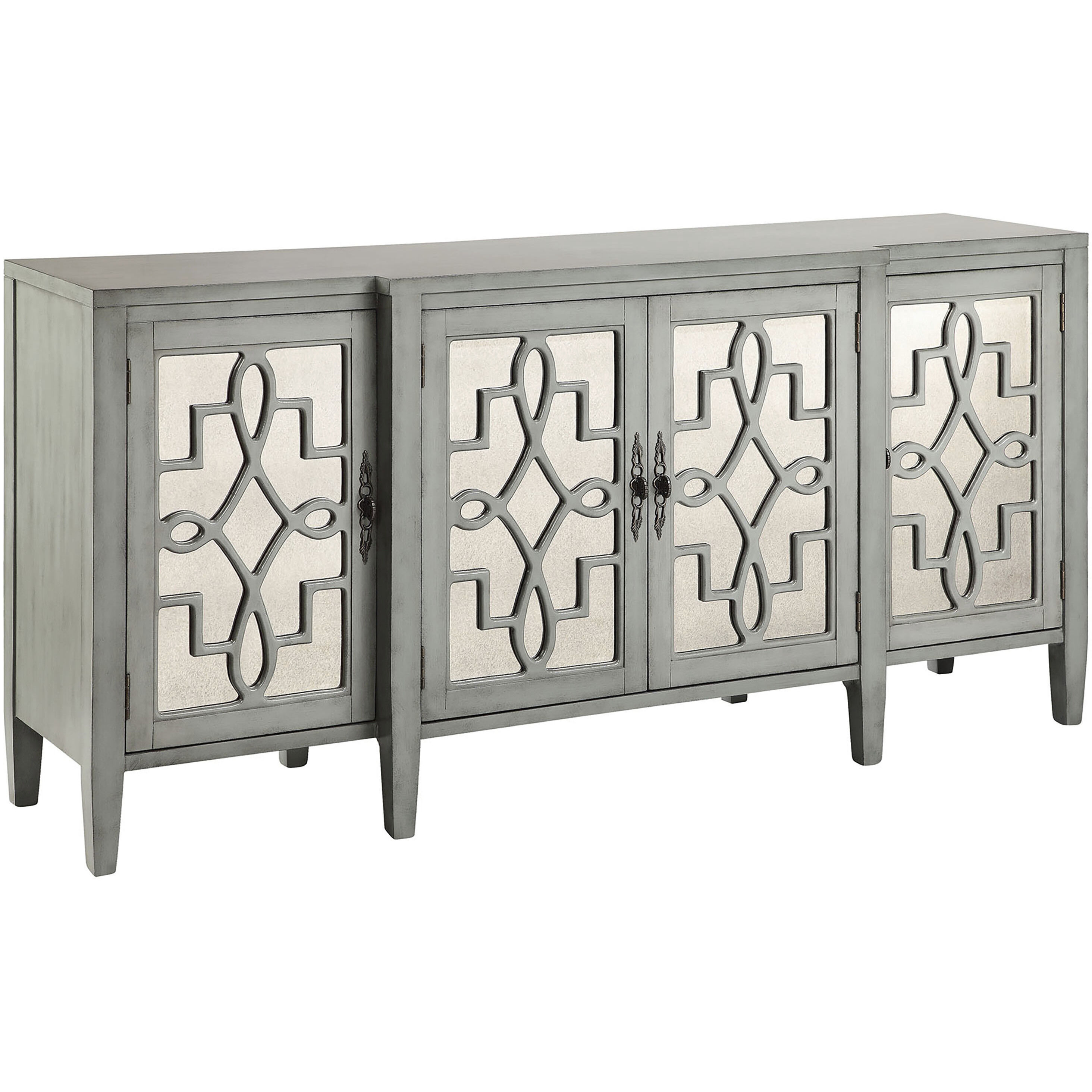 Lawrence Blue Gray with Antique Silver Credenza