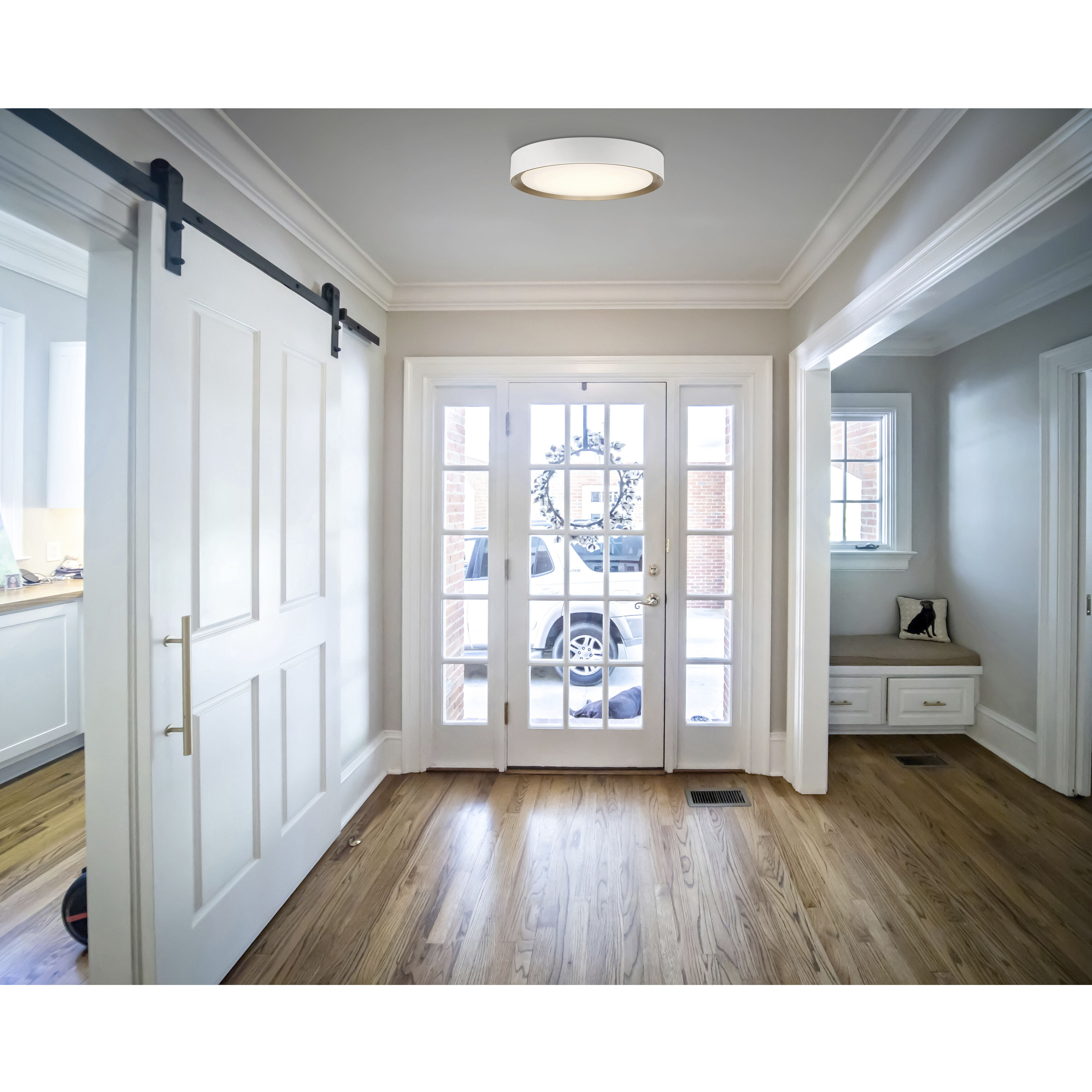 Malaga LED 19.75 inch Matte White and White Flush Mount Ceiling Light