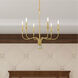 Lisbon 6 Light 26 inch Satin Brass Chandelier Ceiling Light