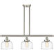 Ballston Bell 3 Light 36 inch Brushed Satin Nickel Island Light Ceiling Light